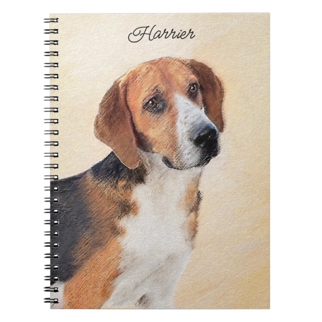 Harrier Painting - Cute Original Dog Art Notebook (Front)