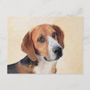 Harrier Painting - Cute Original Dog Art Postcard