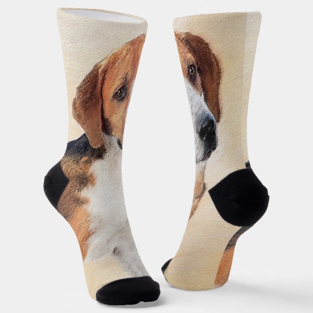 Harrier Painting - Cute Original Dog Art Socks (Angled)