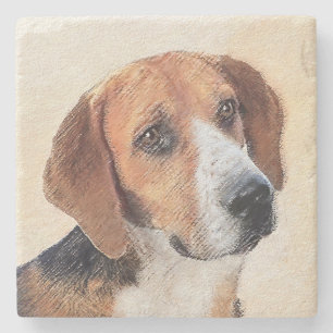 Harrier Painting - Cute Original Dog Art Stone Coaster