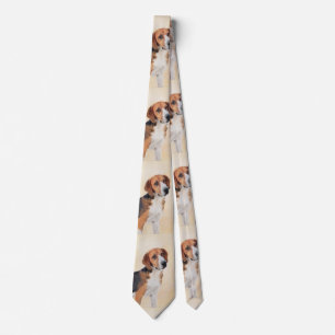 Harrier Painting - Cute Original Dog Art Tie