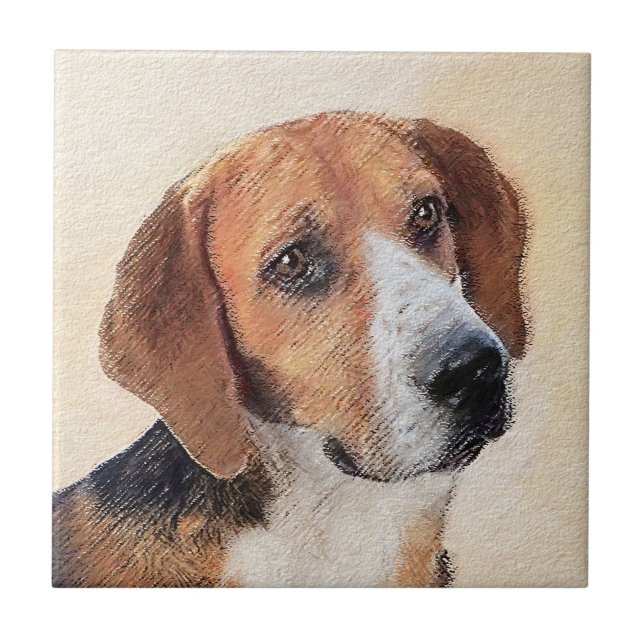 Harrier Painting - Cute Original Dog Art Tile (Front)