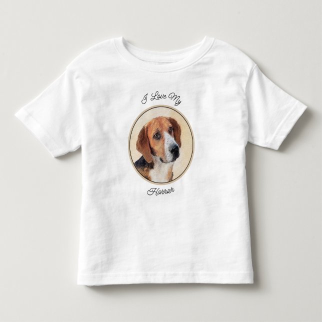 Harrier Painting - Cute Original Dog Art Toddler T-Shirt (Front)