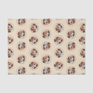 Harrier Painting Tri-Colour Cute Original Dog Art Tissue Paper