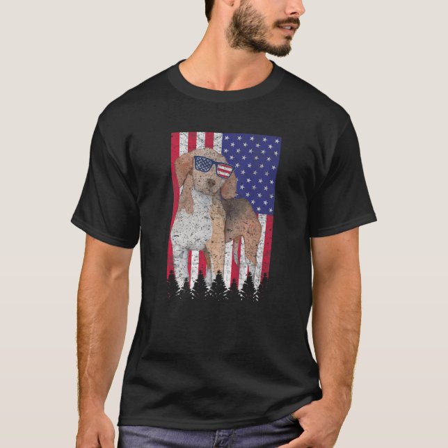 Harrier Patriotic Dog USA Pride American Flag T-Shirt (Front)
