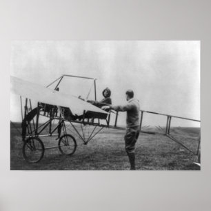 Harriet Quimby in Her Aeroplane Photograph Poster