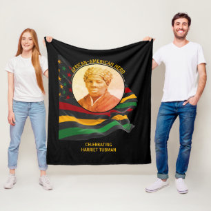 HARRIET TUBMAN African American Hero BLACK HISTORY Fleece Blanket
