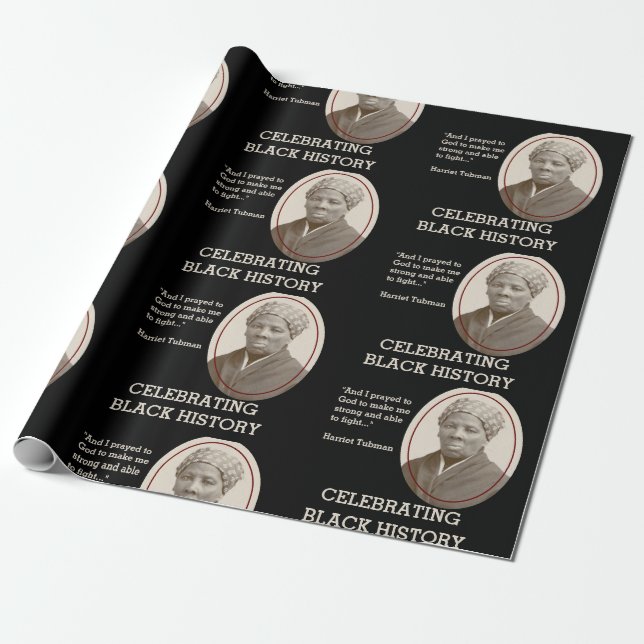 HARRIET TUBMAN Black History Month Wrapping Paper (Unrolled)