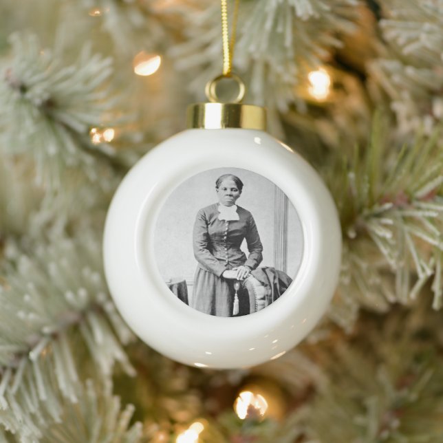 Harriet Tubman Conductor Underground Railroad Ceramic Ball Christmas Ornament (Tree)