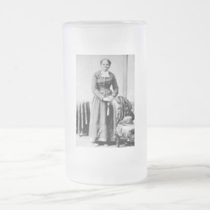 Harriet Tubman Conductor Underground Railroad Frosted Glass Beer Mug