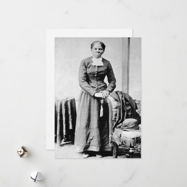 Harriet Tubman Conductor Underground Railroad Holiday Card (Front/Back In Situ)