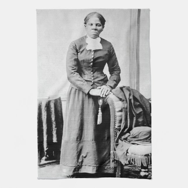 Harriet Tubman Conductor Underground Railroad Tea Towel (Vertical)