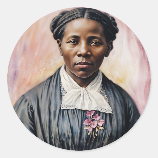 Harriet Tubman Original Art Classic Round Sticker (Front)
