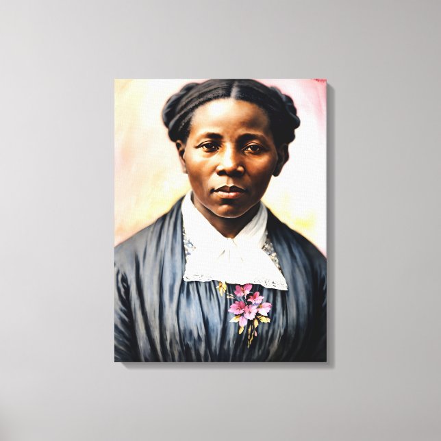 Harriet Tubman Original Portrait Art Canvas Print (Front)