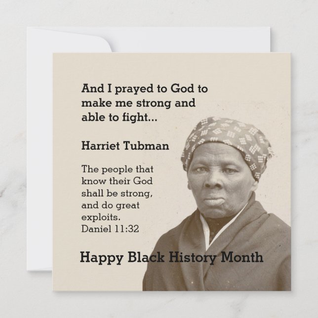 HARRIET TUBMAN Quote Custom Scripture Motivational (Front)