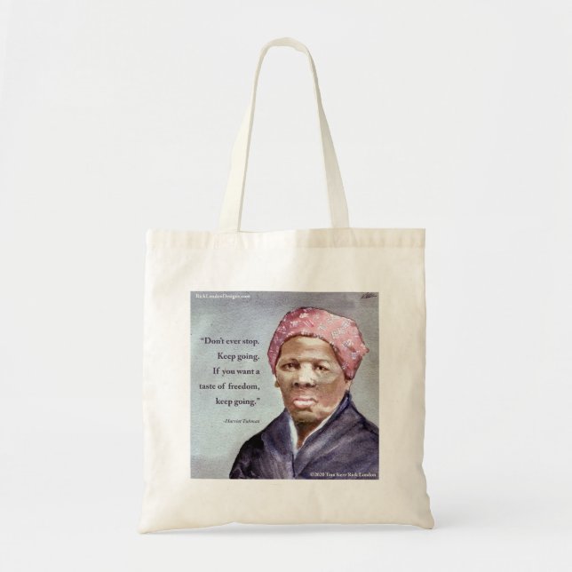 Harriet Tubman & Quote Ecofriendly Budget Tote Bag (Front)