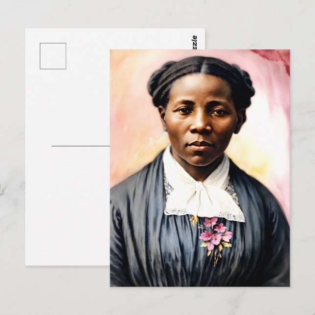 Harriet Tubman Watercolor Portrait Art Postcard (Front/Back)