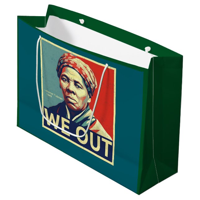 Harriet Tubman We Out Freedom Historic Portrait Large Gift Bag (Front Angled)