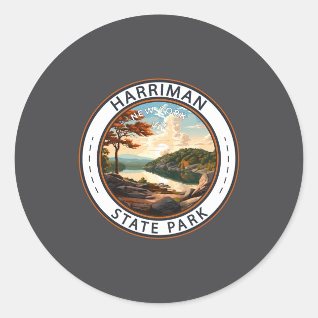 Harriman State Park New York Badge _1  Classic Round Sticker (Front)
