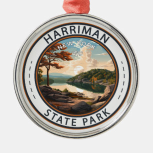 Harriman State Park New York Badge Metal Tree Decoration