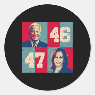 Harris 2020 - 46 47 President Of Us Kamala Distres Classic Round Sticker