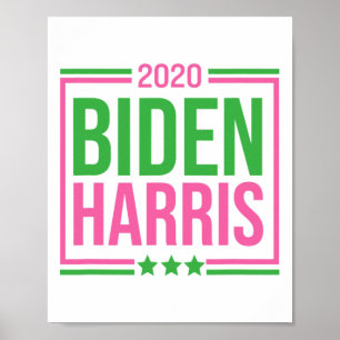 Harris 2020 Pink Green Sorority Gift Elect Vote Poster