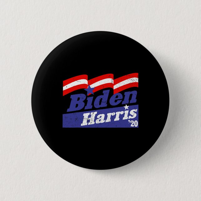 Harris 2020 President Vice Pres Distressed Joe Kam 6 Cm Round Badge (Front)