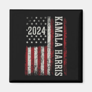 Harris 2024 American Flag Kamaka Supporter  Magnet