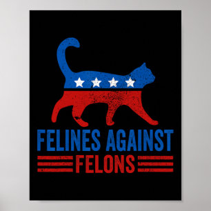 Harris 2024 Cat Lady For Felines Against Felons Poster