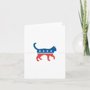 Harris 2024 Democrat Cat - Vote For Kamala W Elect Card
