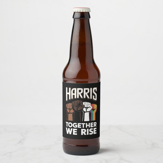 Harris 2024 Election LGBT Kamala Harris 2024 Beer Bottle Label (Front)