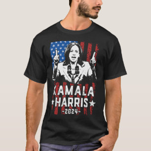 Harris 2024 Flag Kamala For President Usa Flag Har T-Shirt