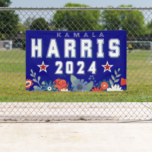 Harris 2024 Floral Election Banner