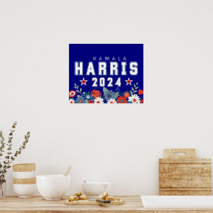 Harris 2024 Floral Election  Poster