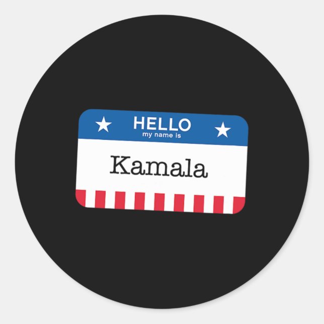 Harris 2024 Last Minute Costume kamala Name Tag  (Front)