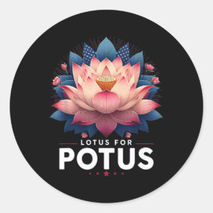 Harris 2024 Lotus For Potus Trending President Classic Round Sticker
