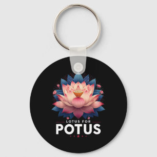 Harris 2024 Lotus For Potus Trending President Key Ring