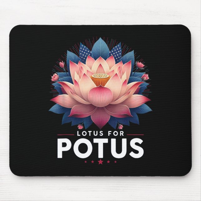 Harris 2024 Lotus For Potus Trending President  Mouse Mat (Front)