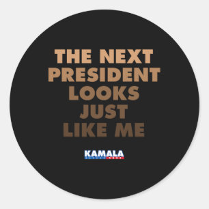 Harris 2024 Melanin Skin Shades Black Pride Classic Round Sticker