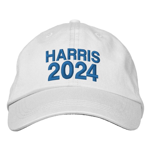 Harris 2024 modern blue typography election embroidered hat (Front)
