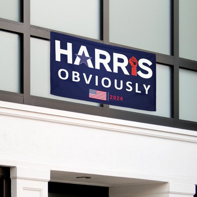 Harris 2024 Obviously - Kamala Harris  Banner (Outside Building)