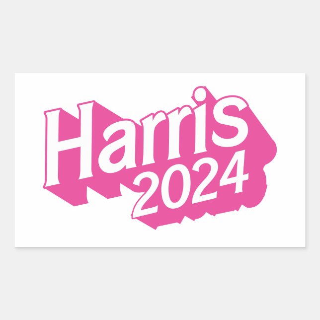 Harris 2024 Pink Colourful Rectangular Sticker (Front)