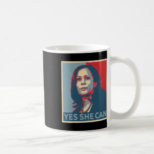 Harris 2024 President Election Kamala Yes She Can Coffee Mug