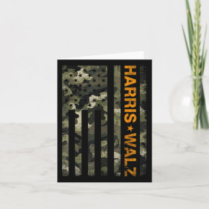 Harris 2024 President Usa Camouflage Dudes Walz Wa Card