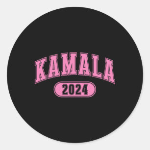 Harris 2024 President Varsity Pink Green Vintage Classic Round Sticker