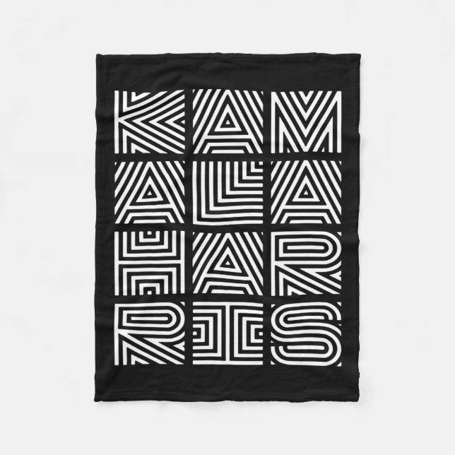 Harris 2024 Quilted Geometry Lettering  Fleece Blanket (Front)