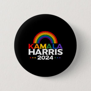 Harris 2024 Rainbow Flag Gay Pride Lgbt 6 Cm Round Badge