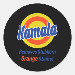 Harris 2024 Removes Stubborn Orange Stains 3 Classic Round Sticker