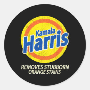Harris 2024 Removes Stubborn Orange Stains Funny Classic Round Sticker