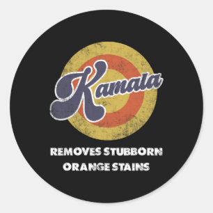 Harris 2024 Removes Stubborn Orange Stains Humorou Classic Round Sticker